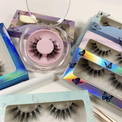 China Sunland Lash Factory Own Brand Natural Handmade False Eyelash 15mm 18mm Mink Eye Lashes Natural 3D Mink Eyelash Handmade Makeup for sale