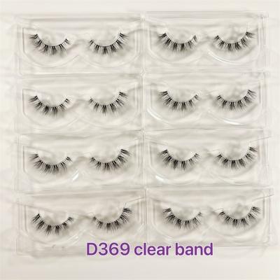 China 2022 Mink Eye Lashes With Natural Sunland New Styles Fluffy Invisible Strip Wispies Eyelash Bottom Lashes Invisible Strip for sale