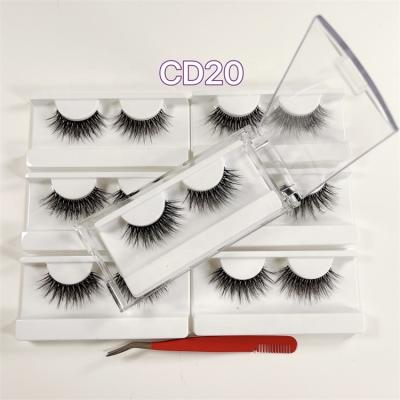 China Qingdao Sunland Bestselling 3d Strip Eyelashes High Quality Clear Invisible Vegan Eyelashes Wholesale 3D Fiber PBT Faux Mink Eyelash for sale