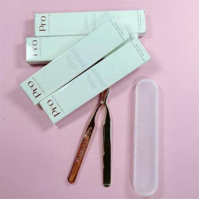 China Wholesale Used 25 Times Tweezers Luxury Private Label Rose Custom Logo Gold Wick Eyelash Tweezers Custom Tweezers for sale