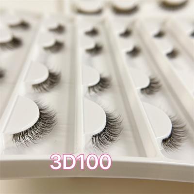 China Large Fake Mink Eyelashes Tray 16pairs 20pairs 10mm China Sunland Lash Strip Korean Silk Lashes Eyelash Natural Silk Packing Box for sale