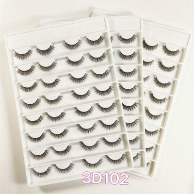 China China Sunland natural package of 100% natural soft tapered false eyelash good quality siber pbt 20 eyelash 747 hair 3D strip lashes for sale