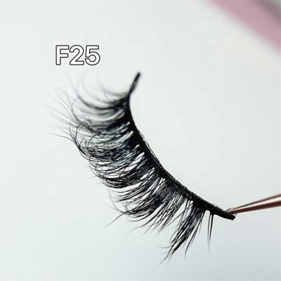 China Sunland Mink 3d Mink Eyelashes Strip Lashes Vendor Short Thick Natural Light Thick Lashes Tapered Vendor for sale