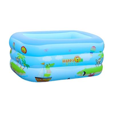 China Water Games 150cm Three Layers Printed Summer Durable Inflatable Kids Blue Gold Family Swimming Pool 180cm Rectangular Play Pool for sale