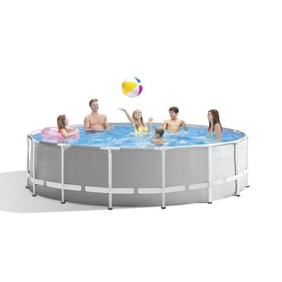 China Easy Install INTEX 26724 15FT X 42IN Large Prism Metal Frame Premium Pool Above Ground Pool Outdoor Family Pools for sale