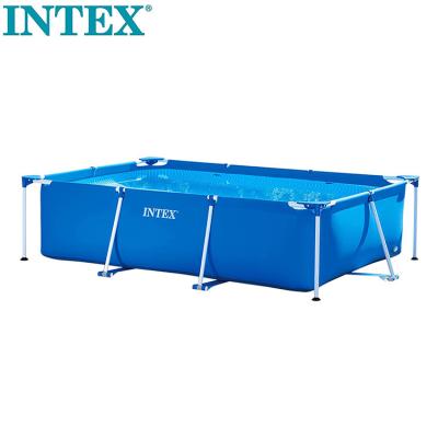 China Easy Install Intex28272 Easy Set Rectangular Shape Ground Steel Frame Swimming Pools For Adult Family Kids Use for sale