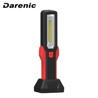 China Darenic 3W Charging COB Base + 1W Multifunctional Rechargeable Handheld Inspection Light with Low Charging Function and Magnetic Base for sale