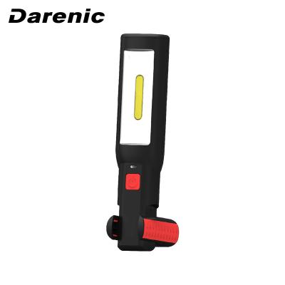 China ABS Housing with Darenic 3W Rubber COB Rechargeable Paint Inspection Work Light with 180 Degree Adjustable Base and Magnetic Bottom for sale