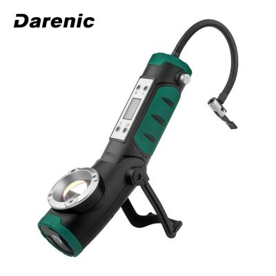 China 195/65R15 0-35PSI Darenic 12V Digital Multifunctional Rechargeable Electric Tire Inflator with LED Flood Light and Warning Light Emergency Hammer for sale