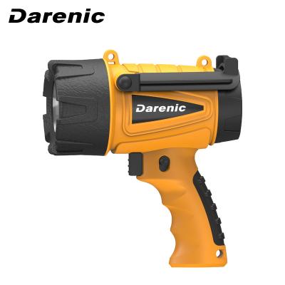 China ABS Housing with Painting Darenic 10W 600LM LED Rubber Portable Handheld Spot Light with Hook and Hand Rope IP67 Waterproof for sale