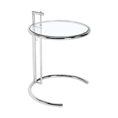 China Traditional USA free shipping living room furniture stainless steel end table height adjustable coffee table sofa side glass table for sale