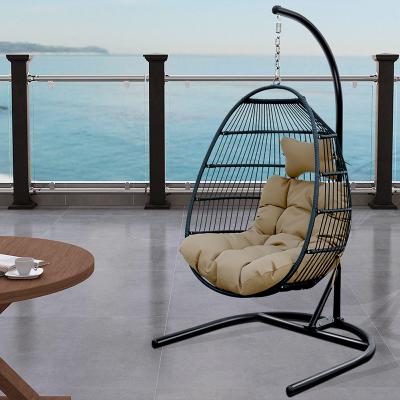 China USA 1PCS Super Comfortable Welcome Hot Sale Rattan Egg Chair Outdoor Leisure Wicker Patio Swing Chair for sale