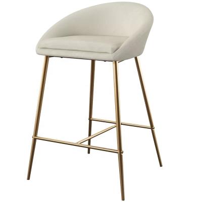 China Velvet Male Bar Chair Mid Century Modern Streamlined Scoop Seats Outdoor Barstools for sale