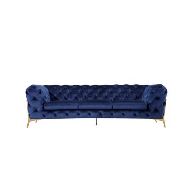 China Royal Blue Chesterfield SOFA Large Stock Top Quality Living Room Fabric For Sofa Couch Set for sale