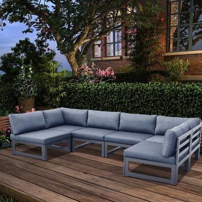 China Outdoor Weather Furniture 2020 USA Drop Shipping Outdoor/Indoor Outdoor/Indoor Water Proof Upholstery Outdoor/Indoor Furniture Metal Patio Metal Lounge Living Room Modern Leather Sofa for sale