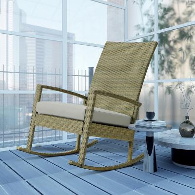 China Weather Outdoor Furniture USA Drop Shipping Outdoor Garden Furniture Wicker Rattan Rocking Chair Fast Delivery New Design for sale