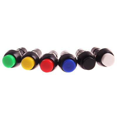 China PBS-11A PBS-11B 12mm 3A 250V Self-Latching Self-Recovery Push Button Switch Plastic Momentary 2PIN 6Color PBS-11A AC for sale