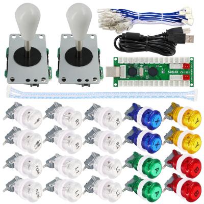 China Supports Latest Version IOS SJ@JX Arcade 2 Player Game Controller Stick DIY Kit LED Buttons With Logo MX Microswitch 8 Way Joystick USB Encoder Cable for pc for sale