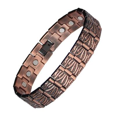 China 99.9% MagEnergy CLASSIC Men's Pure Copper Magnetic Bracelets For Arthritis And Back Pain Single Row Copper Magnets Chain Link Bracelet for sale