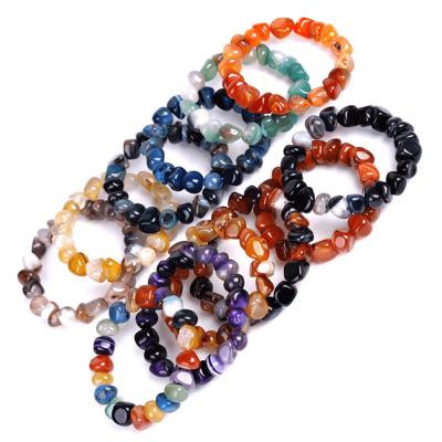 China Eco-Friendly Colorful Healing Crystal Natural Stone MagEnergy Irregular Shaped Bracelets for sale