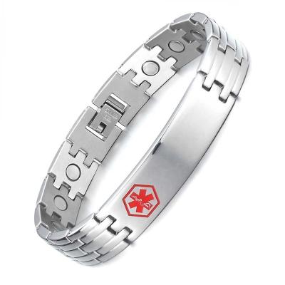 China Magnetic Silver Element Bracelet Mens Stainless Steel MagEnergy Bracelets Health Magnetic Bracelet for sale