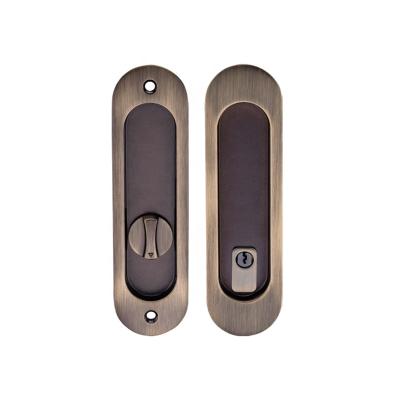 China High Security Cavity Barn Slide Lock Zinc Alloy Pocket Door Lock Hook Lock Zinc Alloy Sliding Lock For Bathroom Warehouse Wood Door for sale