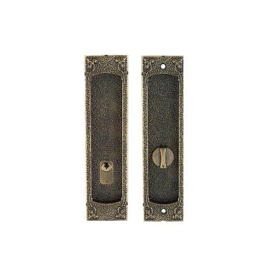 China Pocket Door Lock Brass Copper Hardware Cavity Concealed Sliding Door Lock Barn Copper Door Lock for sale