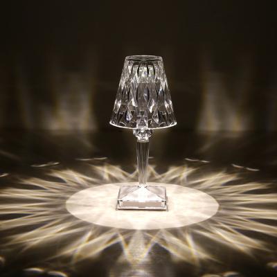 China Factory Wholesale Modern Acrylic LED Crystal Lamp USB Table Night Light Lamp USB Rechargeable Transparent Living Room Bedroom for sale