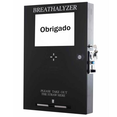 China Coin Operated Breath Alcohol Tester Security FUEL CELL SENSOR Breathalyzer With LCD TV zu verkaufen