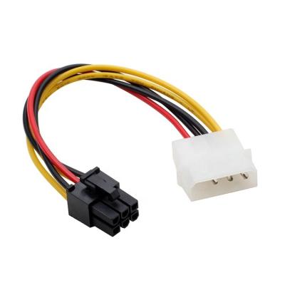 China Server Computer 4 Pin Large 6 Pin Power Cord D Type To Graphics Card Power Extension Cable For Motherboard for sale