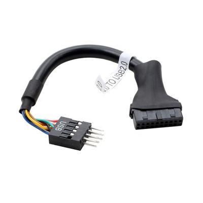 China Computer Server USB 3.0 20 Pin Female to USB 2.0 9 Pin Mainboard Motherboard Male Housing Cable Adapter Extension Cable for sale