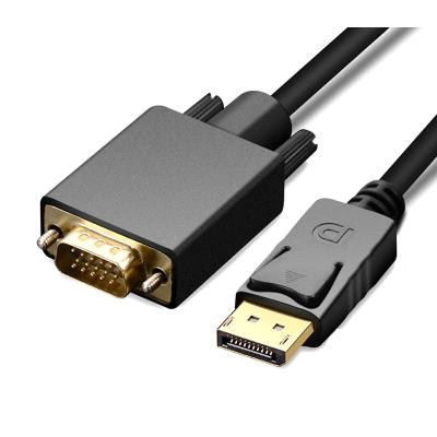 China COMPUTER cable DP to VGA1.8M Display port to VGA DB15pin gold plated male to male DP connector VGA cable factory wholesale 1.8m DP/Displ for sale