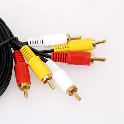 China Car Factory High Quality Gold Plated AV 3RCA Audio Cable to 3RCA Video Cable to TV RCA Cable for sale