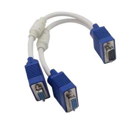 China Video Graphics Cable VGA 15pin 1 to 2 Cable VGA Cable 1 VGA SVGA PC PC TFT Y Splitter VGA Cable 1 to 2 Dual Monitors in 2 for sale