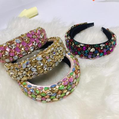 China Newest full fashion rhinestone wholesale bulk headband bling headband for women luxury crystal headband for sale