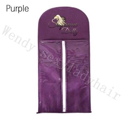 China Disposable Customized Silk Wig Packaging Bag PVC Hair Plastic Bag Hair Extension Wig Packaging Bag With Hanger for sale