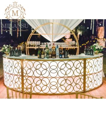 China Modern industrial exterior design led round bar counter table night club restaurant for sale