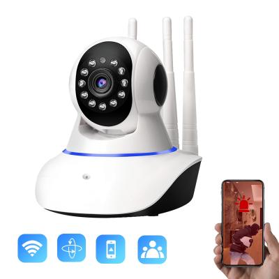 China Human Motion Tracking Three Antenna Ptz Camera V380 IP Wifi Web Camera Indoor Night Vision Camcorder for sale