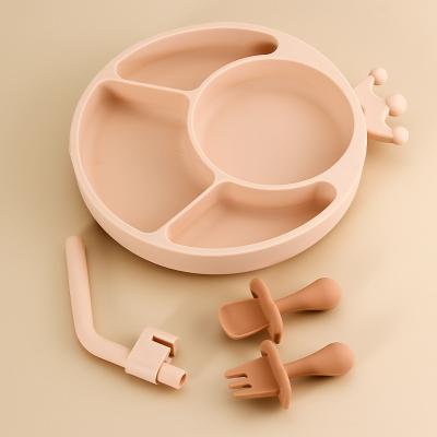 China 2021 Latex Free New Design Split Unbreakable Silicone Baby And Toddler Plates for sale