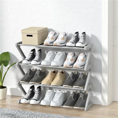 China Durable Canvas Shoe Rack Shoe Shelf Unit Entryway Shelf Expandable Shoe Organizer Storage Shoe Rack for sale