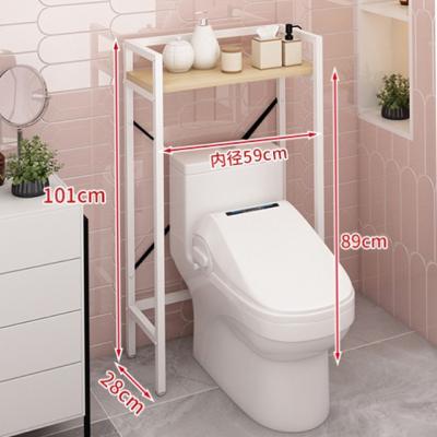 China Modern Single Layer Bamboo And Iron Bathroom Shelf Above Toilet for sale