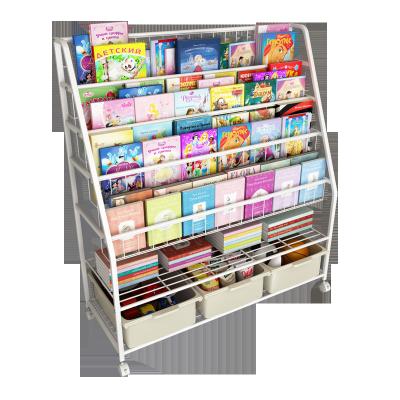 China Modern Kid Shelf Baby Picture Book Rack Floor Home Storage Rack Large Capacity Toy Storage Cabinet for sale