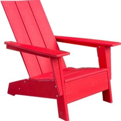 China Modern Poly HDPE Lumber Adirondack Chair, Red | Adult-size, weather resistant for patio deck garden, backyard and lawn furniture | for sale