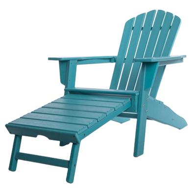 China High Quality Premium HDPE All Weather Furniture Adirondack All Weather Chair With Stool For Outdoor Patio Garden for sale