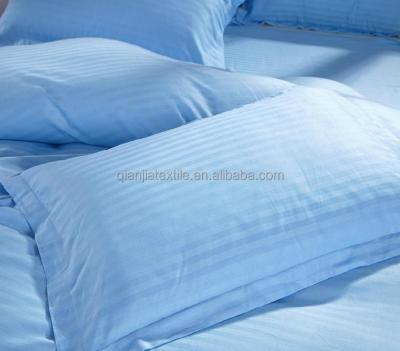 China Disposable Blue100% Cotton Sateen Stripe Fabric For Bed Sheet for sale