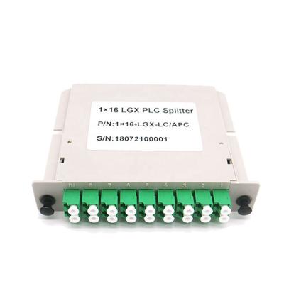 China Factory Wholesale Price FTTH FTTB FTTX Network Fiber LGX Box 1*16 LC Splitter /Coupler For EPON/GPON Solution for sale