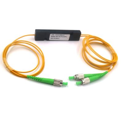 China FTTH Fiber Optic FBT Coupler Splitter Split Ratio 50/50 95/5 1*2 With FC APC for sale