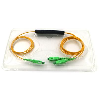 China Dual Window 1310/1550nm 40/60 30/70 20/80 10/90 SC/APC Ratio ABS 1x2 FBT Coupler 1*2 WDM FBT Fiber Optic Splitter Box Shaped Fiber Optic Coupler for sale