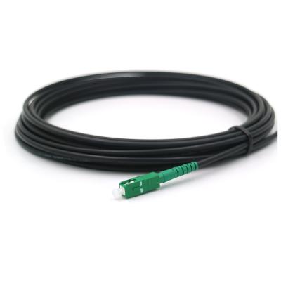 China SC APC Fiber Optic Pigtail FTTH PVC LSZH Green Color 4.2mm PE SM Black Fiber Optic Pigtail G657A2 G652D for sale