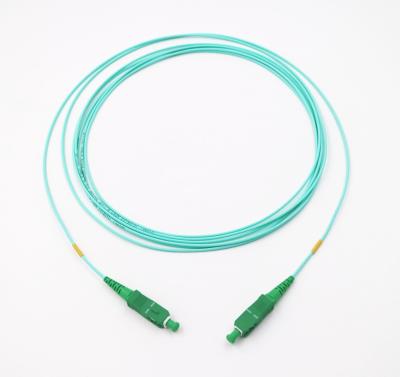 China Simplex 1.6mm Jumper SC/APC Fiber Optic Patch Cord 1.6mm 3m Indoor Fiber Optic OM3 AQUA for sale